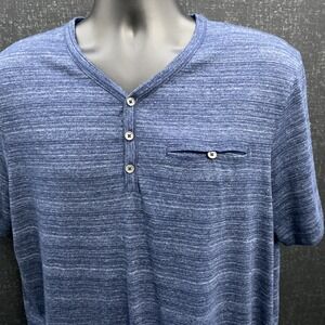 Mens Rock & Republic Short Sleeve 3 Button Henleys Size XL Button Pocket